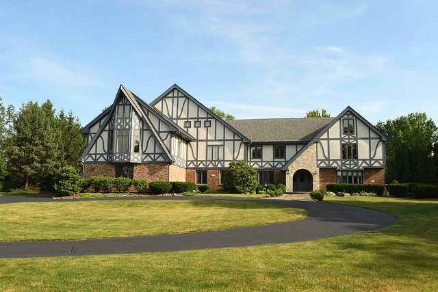 A large tudor style house.